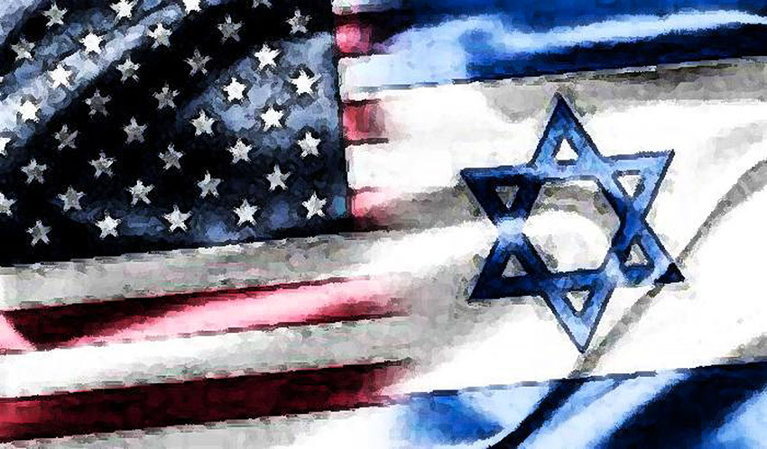 bandiere usa e israele