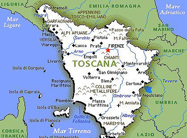 toscana regione cartina